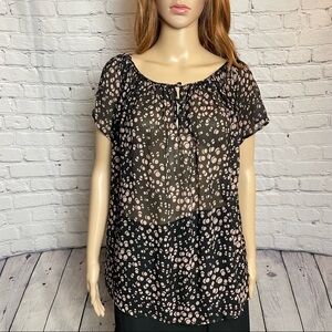 Winter Kate Silk Blouse Brown Beige Polka Dots Size L